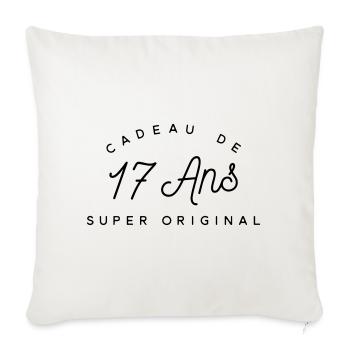 Cadeau 17 ans  - Housse de coussin décorative 45 x 45 cm - blanc nature - Devant