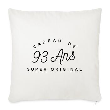 Cadeau 93 ans  - Housse de coussin décorative 45 x 45 cm - blanc nature - Devant