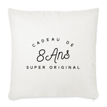 Cadeau 8 ans - Housse de coussin décorative 45 x 45 cm - blanc nature - Devant