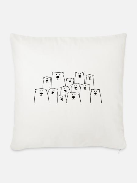 Lustige Eisbären oder Bären - Sofakissenbezug 45 x 45 cm - Naturweiß
