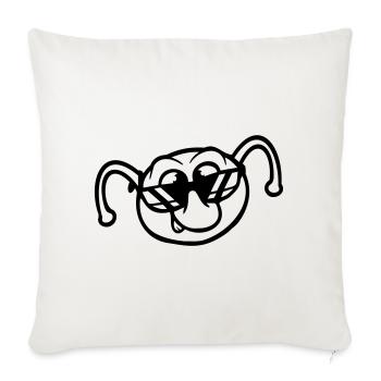 Raupe Sonnenbrille Cool Lächeln Frech Spaß Comic - Sofakissenbezug 45 x 45 cm - Naturweiß  - Vorne