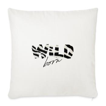 Wild Born Zebra Stripe Logo - Sofa pillowcase 17,3'' x 17,3'' (45 x 45 cm) - natural white - Front