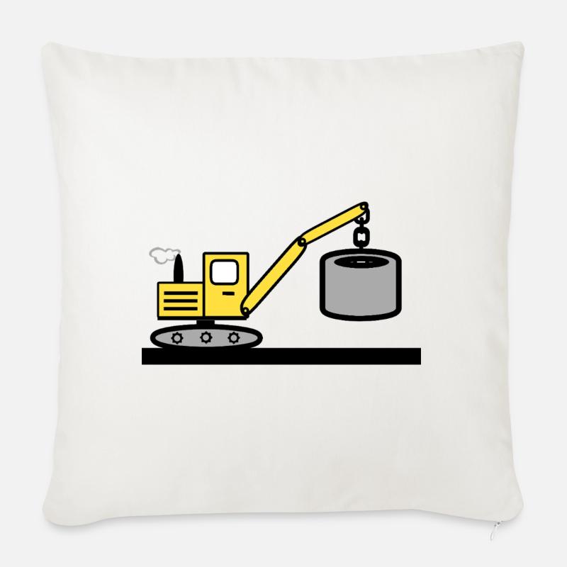 Bagger - Sofakissenbezug 45 x 45 cm - Naturweiß