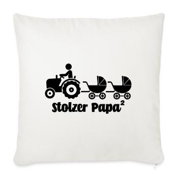 Funny gift for dad for birth Proud dad - Sofa pillowcase 17,3'' x 17,3'' (45 x 45 cm) - natural white - Front