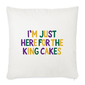 I'm Just Here for the King Cakes Mardi Gras Fun - Sofa pillowcase 17,3'' x 17,3'' (45 x 45 cm) - natural white - Front