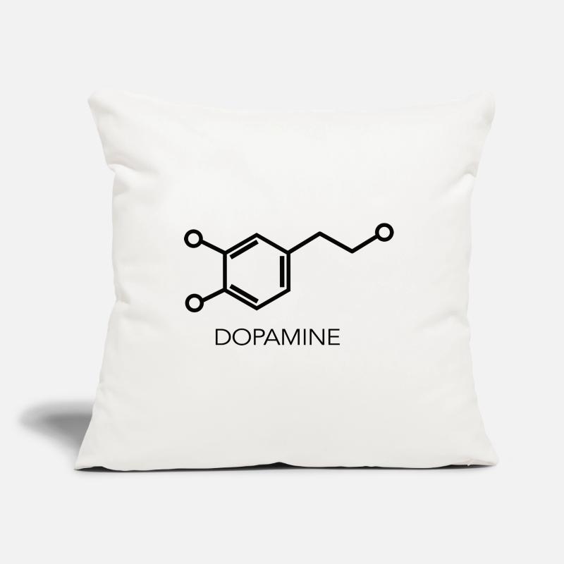 Conception scientifique minimaliste de la molécule de dopamine Housse de coussin décorative 45 x 45 cm