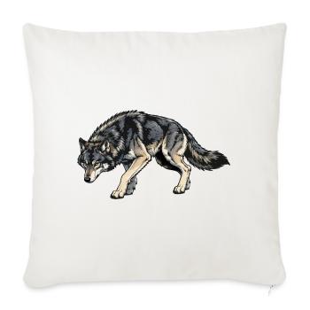 Illustration de loup - Housse de coussin décorative 45 x 45 cm - blanc nature - Devant