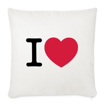 I Love... - Sofa pillowcase 17,3'' x 17,3'' (45 x 45 cm) - natural white - Front