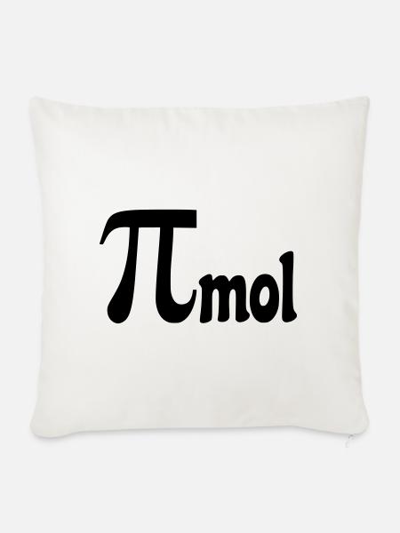 Pi-Maulwurf für Mathematiker, Nerds Chemie Zahl # - Sofakissenbezug 45 x 45 cm - Naturweiß 