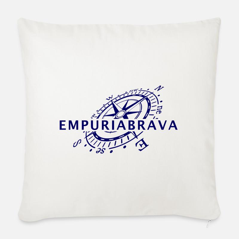 Windrose Empuriabrava - Sofakissenbezug 45 x 45 cm - Naturweiß 