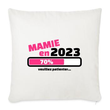 annonce grossesse mamie en 2023 veuillez patienter - Housse de coussin décorative 45 x 45 cm - blanc nature - Devant