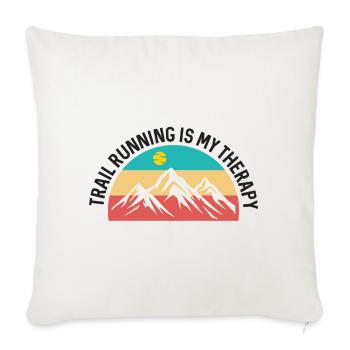 Trailrunning ist meine Therapie - Sofakissenbezug 45 x 45 cm - Naturweiß  - Vorne