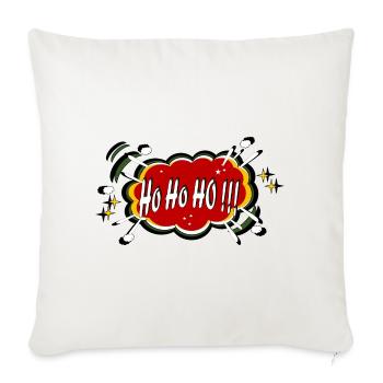 Ho Ho Ho Noël - Housse de coussin décorative 45 x 45 cm - blanc nature - Devant