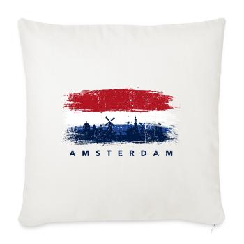 Amsterdam Skyline Brush Flag - Sofa pillowcase 17,3'' x 17,3'' (45 x 45 cm) - natural white - Front