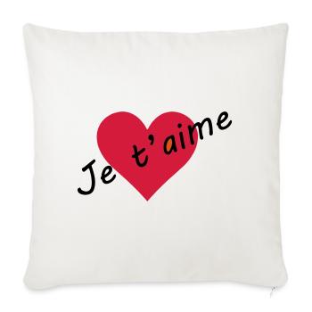 Herz, ich liebe dich - Sofakissenbezug 45 x 45 cm - Naturweiß  - Vorne
