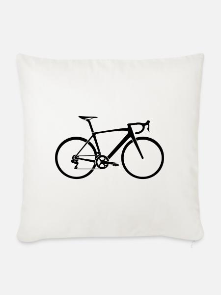 Rennrad - Sofakissenbezug 45 x 45 cm - Naturweiß 