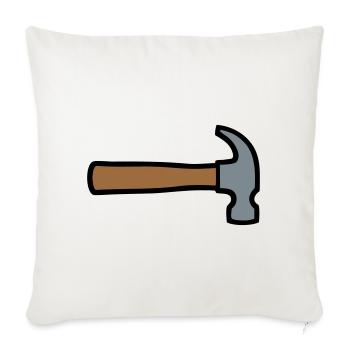 Zimmermannshammer Werkzeug Icon - Sofakissenbezug 45 x 45 cm - Naturweiß  - Vorne