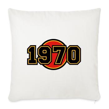 1970 Year of Birth Retro Logo - Sofa pillowcase 17,3'' x 17,3'' (45 x 45 cm) - natural white - Front