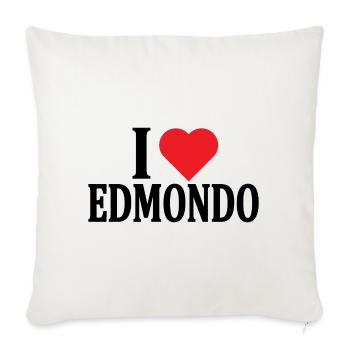 t-shirt J’adore Edmondo idée cadeau t-shirt - Housse de coussin décorative 45 x 45 cm - blanc nature - Devant
