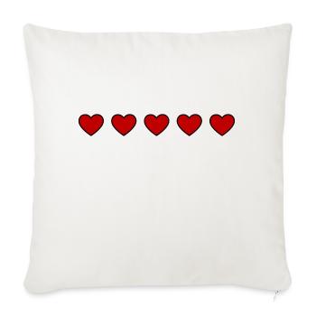 Ligne de symbole de cœurs - Housse de coussin décorative 45 x 45 cm - blanc nature - Devant