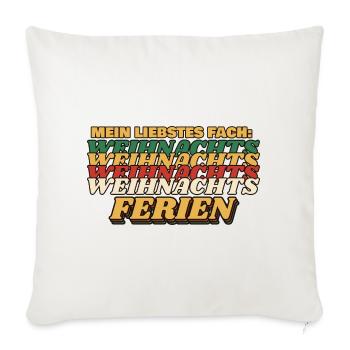 Mein liebstes Fach: Weihnachtsferien - Sofakissenbezug 45 x 45 cm - Naturweiß  - Vorne