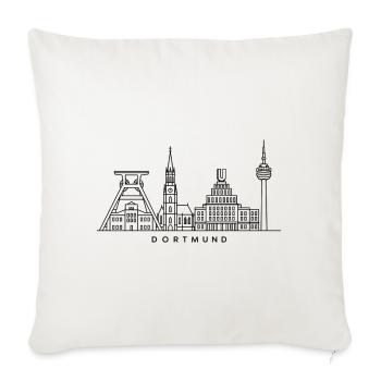 Dortmund Skyline – Line Art - Sofakissenbezug 45 x 45 cm - Naturweiß  - Vorne