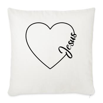 Symbole de Jésus Love Love Heart - Housse de coussin décorative 45 x 45 cm - blanc nature - Devant