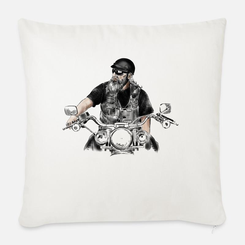 Biker - Sofakissenbezug 45 x 45 cm - Naturweiß 