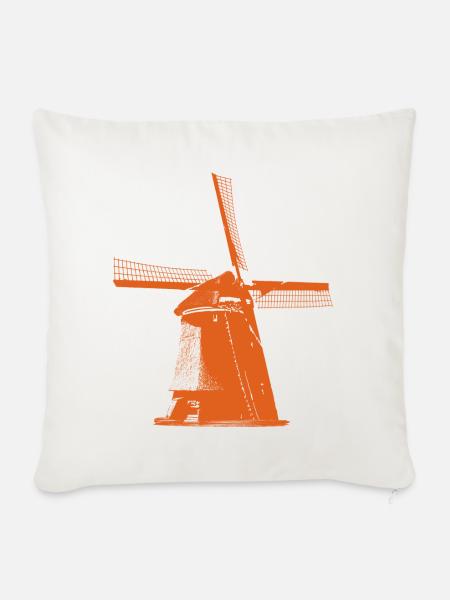 Windmühle Niederlande - Sofakissenbezug 45 x 45 cm - Naturweiß