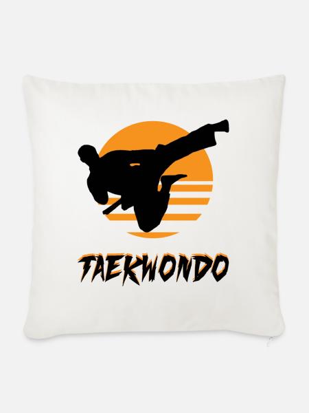 Taekwondo - Sofakissenbezug 45 x 45 cm - Naturweiß