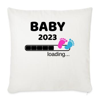 Baby 2023 Pregnancy Mother Mom Idea - Sofa pillowcase 17,3'' x 17,3'' (45 x 45 cm) - natural white - Front