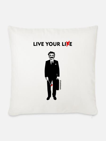 LIVE YOUR LIE-STUDIOHAKA - Sofakissenbezug 45 x 45 cm - Naturweiß