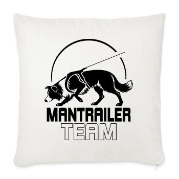 Équipe de Border Collie Mantrailer Chiens de Sport - Housse de coussin décorative 45 x 45 cm - blanc nature - Devant