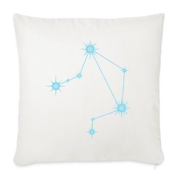 Constellation de l’étoile de la Balance Signe du zodiaque Bleu pastel - Housse de coussin décorative 45 x 45 cm - blanc nature - Devant