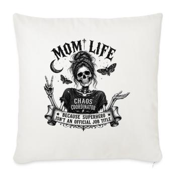 Mom Life Chaos Coordinator Vintage Skull Gothic - Sofakissenbezug 45 x 45 cm - Naturweiß  - Vorne