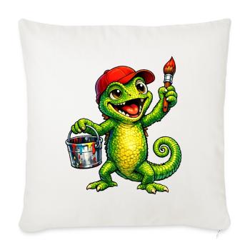 Caméléon avec couleur - Housse de coussin décorative 45 x 45 cm - blanc nature - Devant