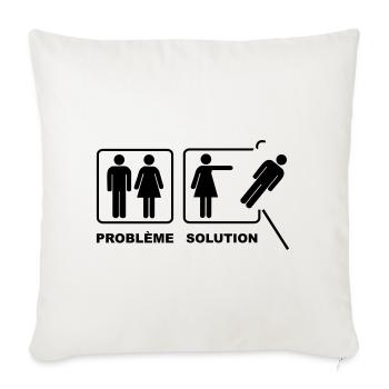 problème solution femme - Housse de coussin décorative 45 x 45 cm - blanc nature - Devant