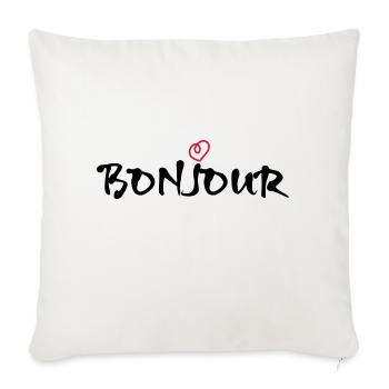 Bonjour - Housse de coussin décorative 45 x 45 cm - blanc nature - Devant