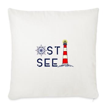 Ostsee, Meer, Leuchtturm - Sofakissenbezug 45 x 45 cm - Naturweiß  - Vorne