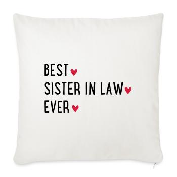Best sister in law - Housse de coussin décorative 45 x 45 cm - blanc nature - Devant