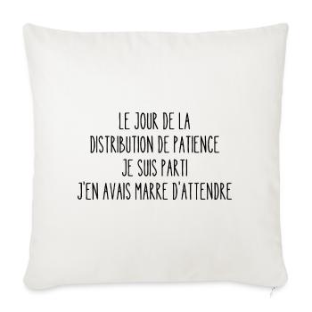 distribution de patience - Housse de coussin décorative 45 x 45 cm - blanc nature - Devant