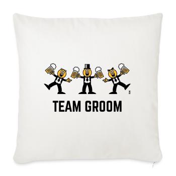 Team Groom (enterrement de vie de garçon, caricature, danse, 3C, B) - Housse de coussin décorative 45 x 45 cm - blanc nature - Devant