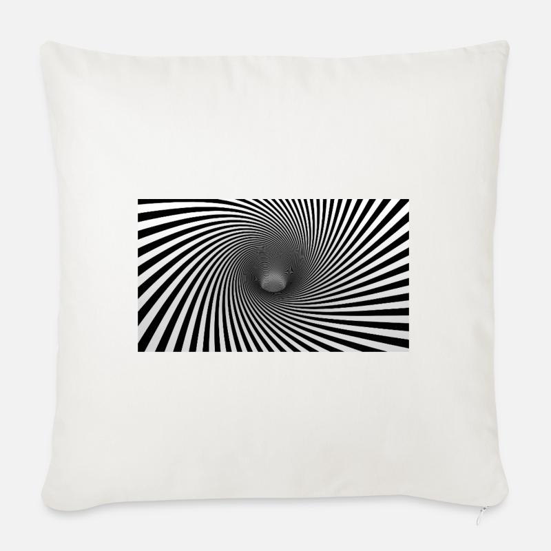 Hypnotic Spiral Monochrome - Sofa pillowcase 17,3'' x 17,3'' (45 x 45 cm) - natural white