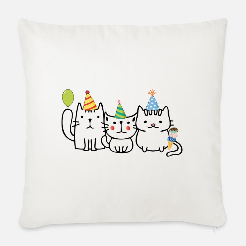 Geburtstag - Sofakissenbezug 45 x 45 cm - Naturweiß