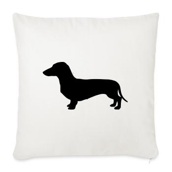 Teckel Silhouette teckel - Housse de coussin décorative 45 x 45 cm - blanc nature - Devant