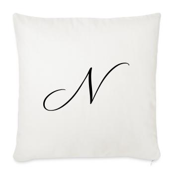 Name mit Anfangsbuchstabe N Nina Noah Nora Nico  - Sofakissenbezug 45 x 45 cm - Naturweiß  - Vorne