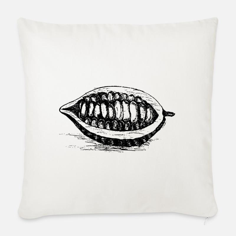 Fève de cacao - Housse de coussin décorative 45 x 45 cm - blanc nature