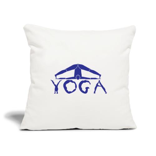 yoga yogi blu namaste pace amore hippie sport art - Copricuscino per divano, 45 x 45 cm