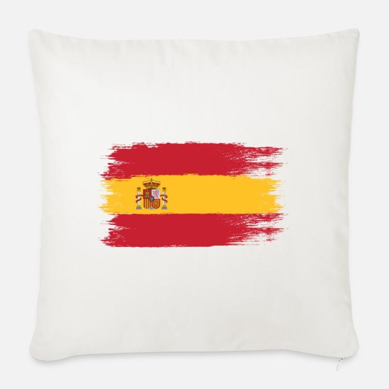Spanische Flagge, Viva Spain, ein Symbol der Einheit - Sofakissenbezug 45 x 45 cm - Naturweiß 