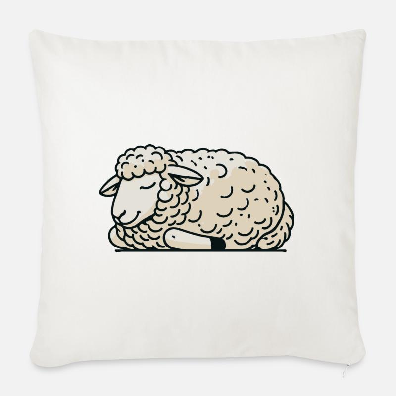 Schaf - Sofakissenbezug 45 x 45 cm - Naturweiß 